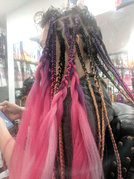 Pink Ombre Braiding Hair Catface Hair