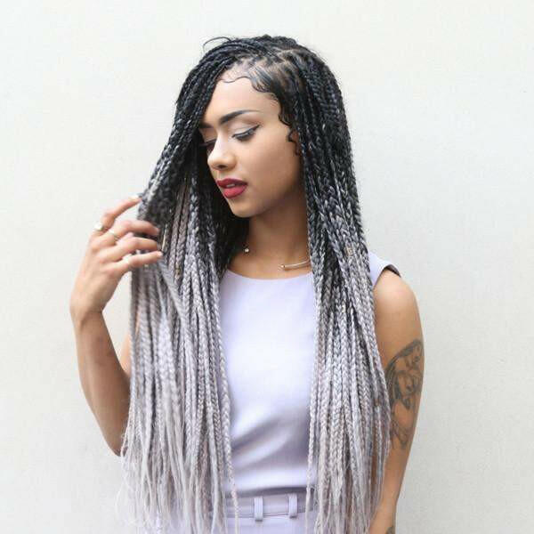 CATFACE HAIR BLACK GREY OMBRE JUMBO BRAIDING HAIR ...