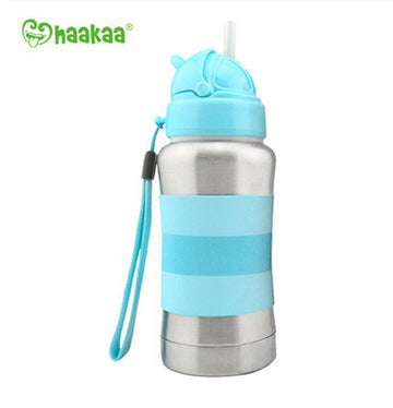 9Oz Double Wall Insulated Thermos Stainless Steel Baby Feeding Bottle With  Silicone Natural Vent Nipple