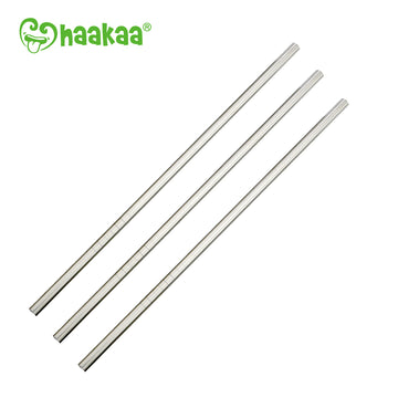 Haakaa Curved Stainless Steel Straws with Cleaning Brush, 3