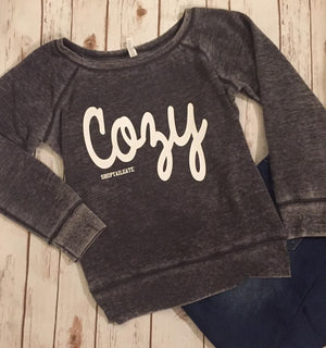 sweatshirt that says cozy