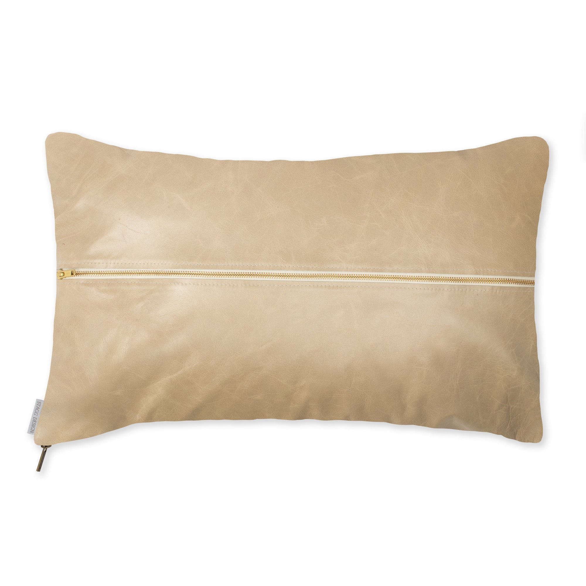 tan leather pillow