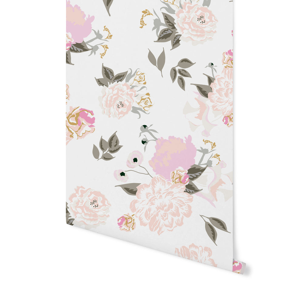Vivienne Floral Wallpaper - Blush - Stagg Design Shop