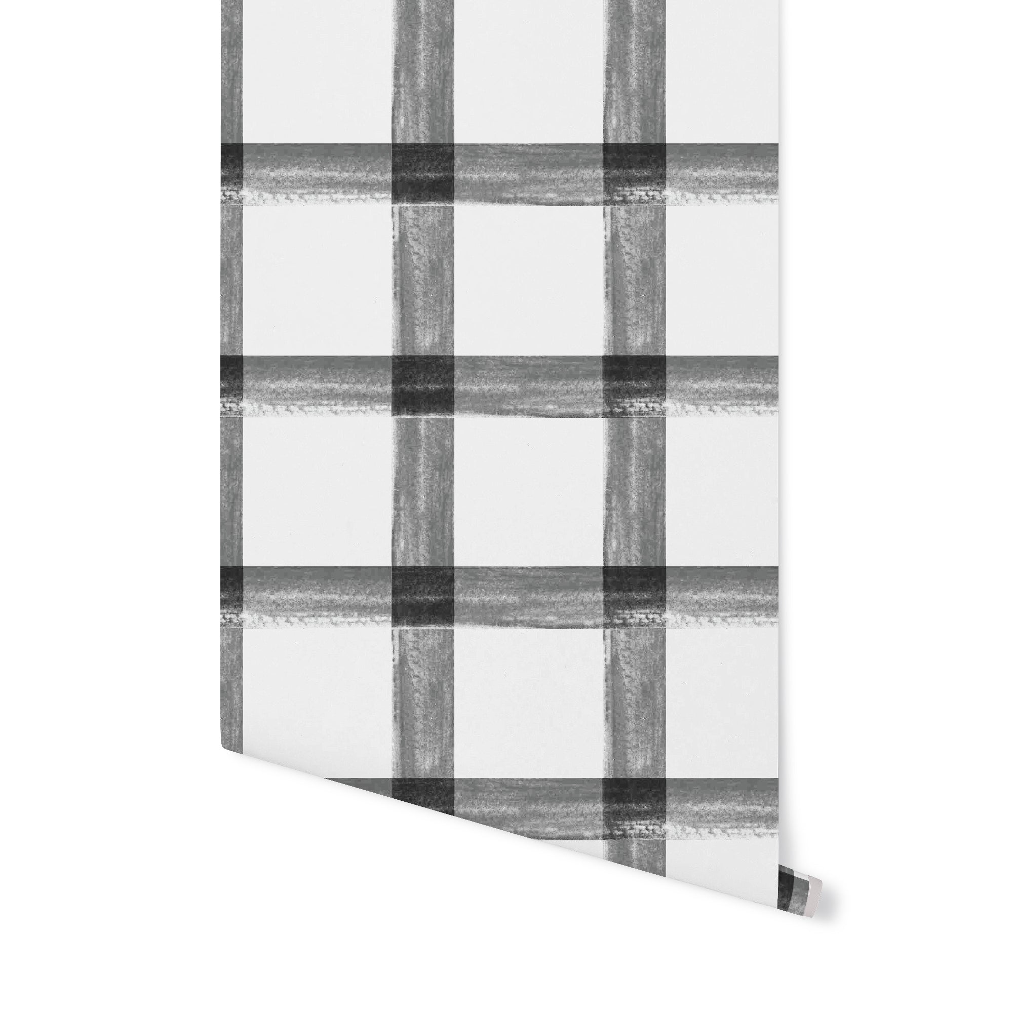 Brushstroke Plaid Wallpaper Grey Stagg Design Shop