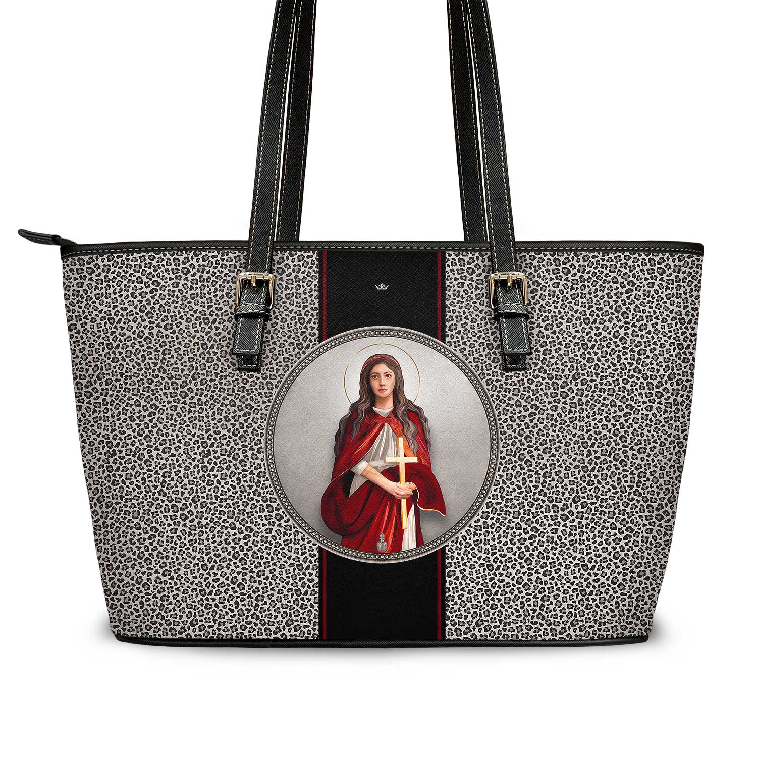 St. Mary Magdalene Medallion Tote Bag (Leopard)