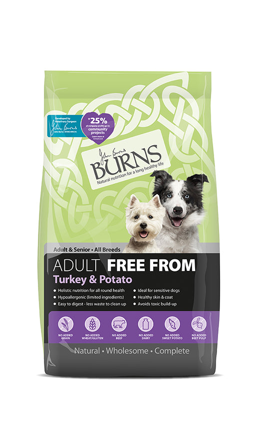 Burns Adult Free From Turkey And Potato Dog Food 6kg Romypets