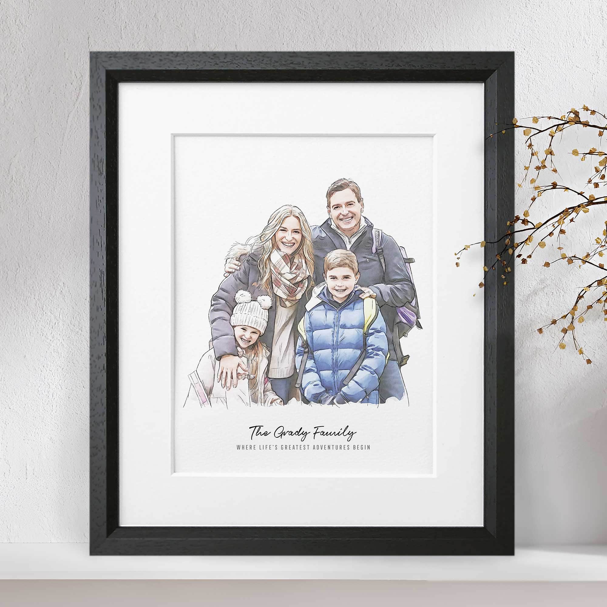 Image of Personalised Family Line Portrait