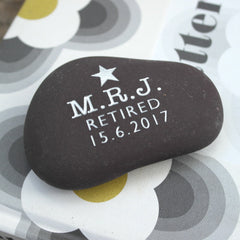 Gold or Silver Engraved Retirement Pebble