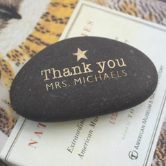 Gold or Silver Engraved Thank you Pebble