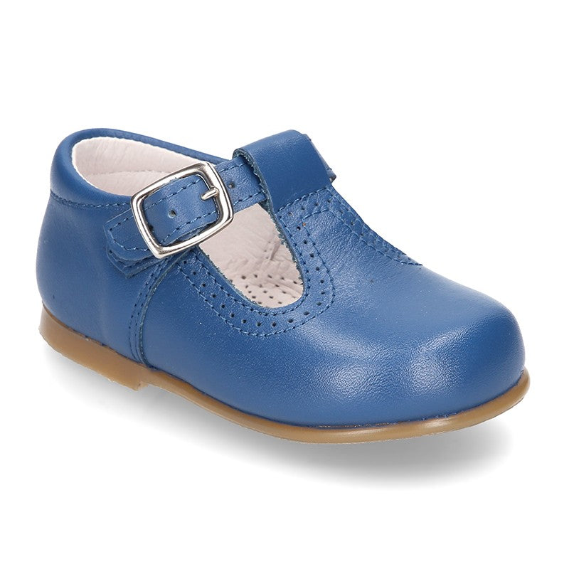 blue t strap shoes