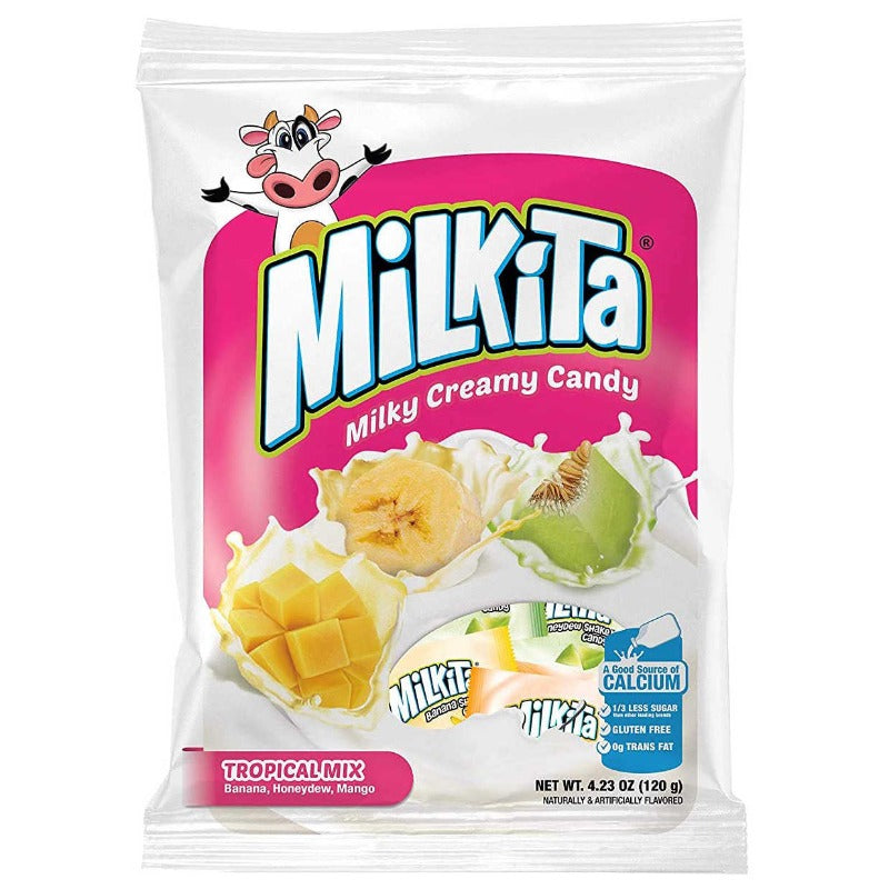 Milkita Tropical Mix Honeydew Melon Banana Mango Milky Creamy Chewy Ca