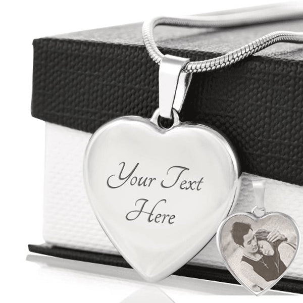 Copy of Make Your Memories Last A Lifetime Laser Etched Heart Necklace –