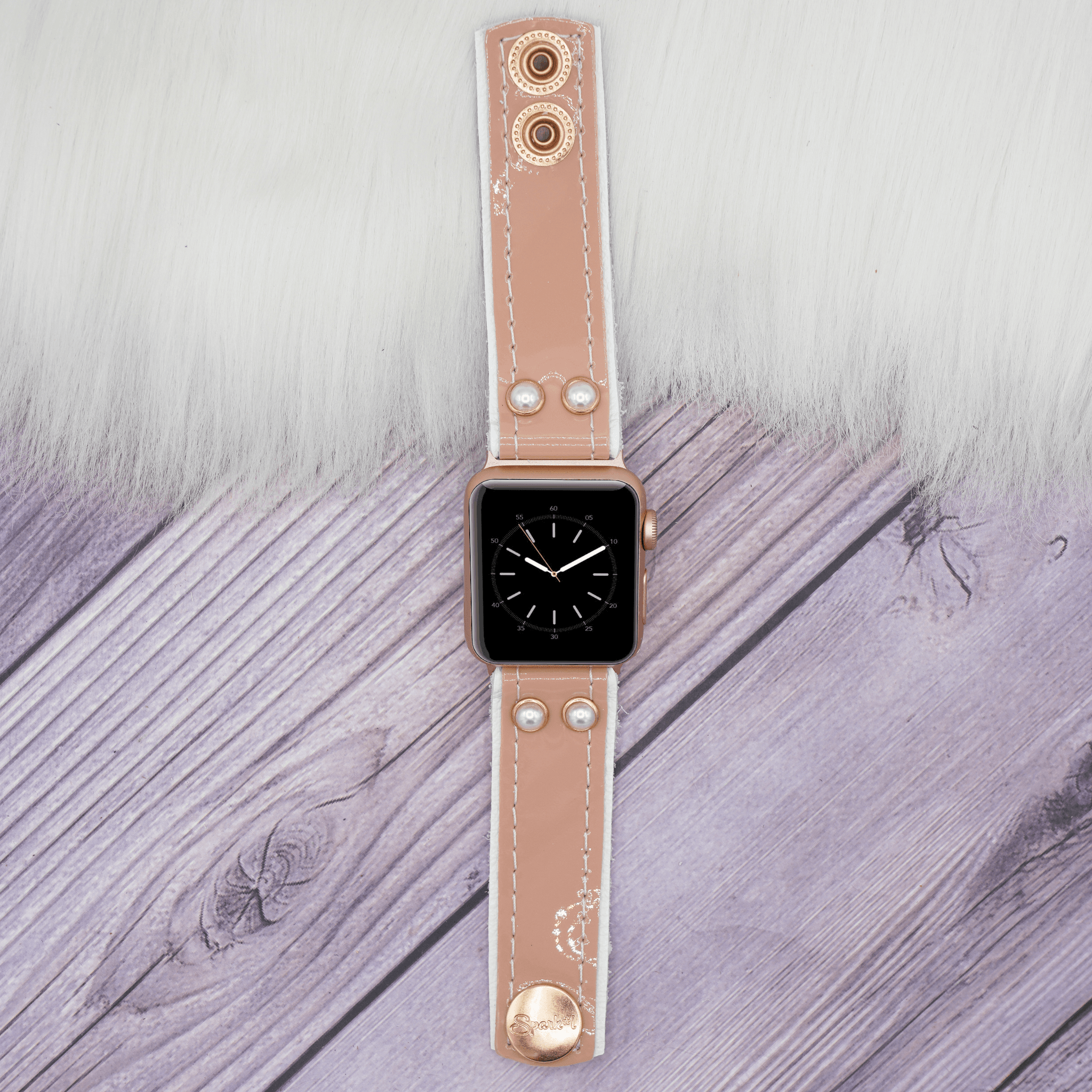 Skinny LV Monogram Apple Watch Band Stud Large