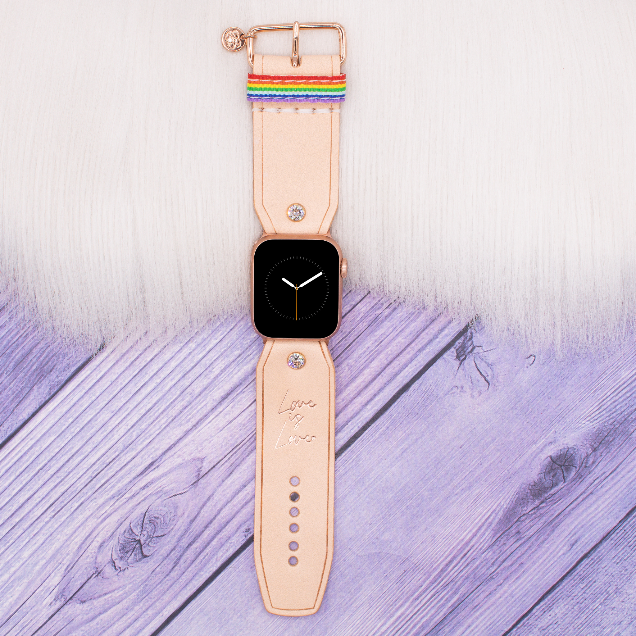 Cute Apple Watch Band- The ROCKSTAR- Pink Sense 22mm / Pink/Silver