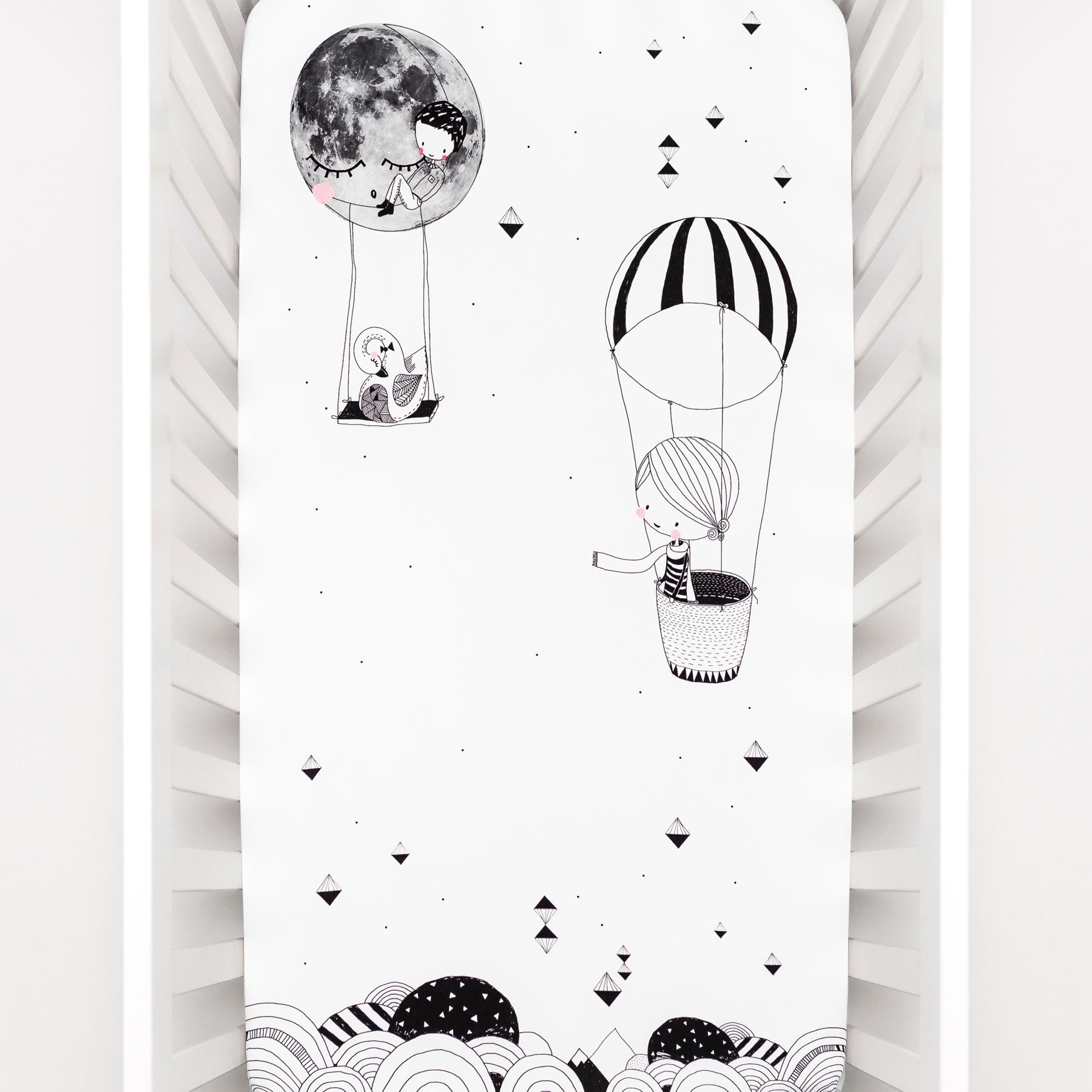 Frieda The Hot Air Balloon Crib Sheet By Rookie Humans