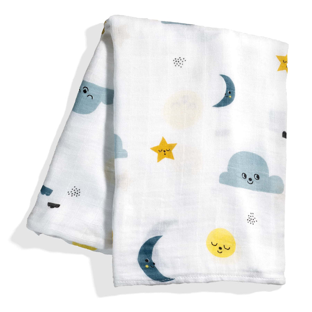 moon and stars swaddle