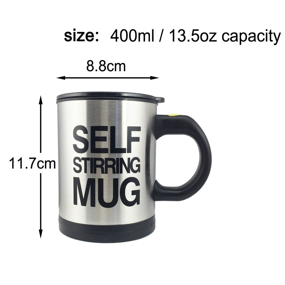 Coffee Mug Self Stirring 400ml /13.5oz Stainless Steel Surface Cup wit -  edeals123