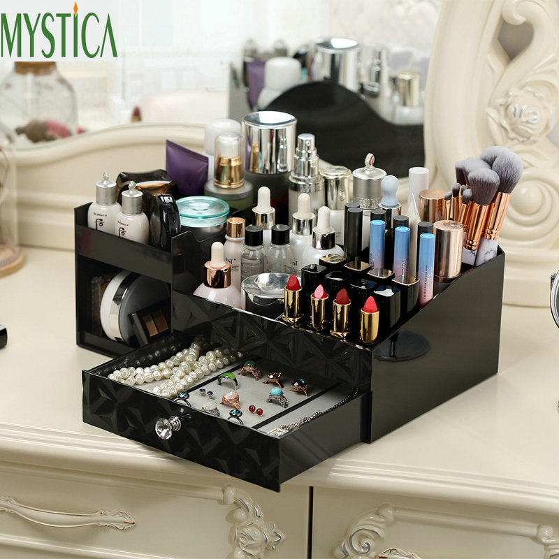 Cosmetic Makeup Desktop Organizer Storage Box Plastic Edeals123