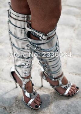 Metallic Gladiator Strappy Sandals 