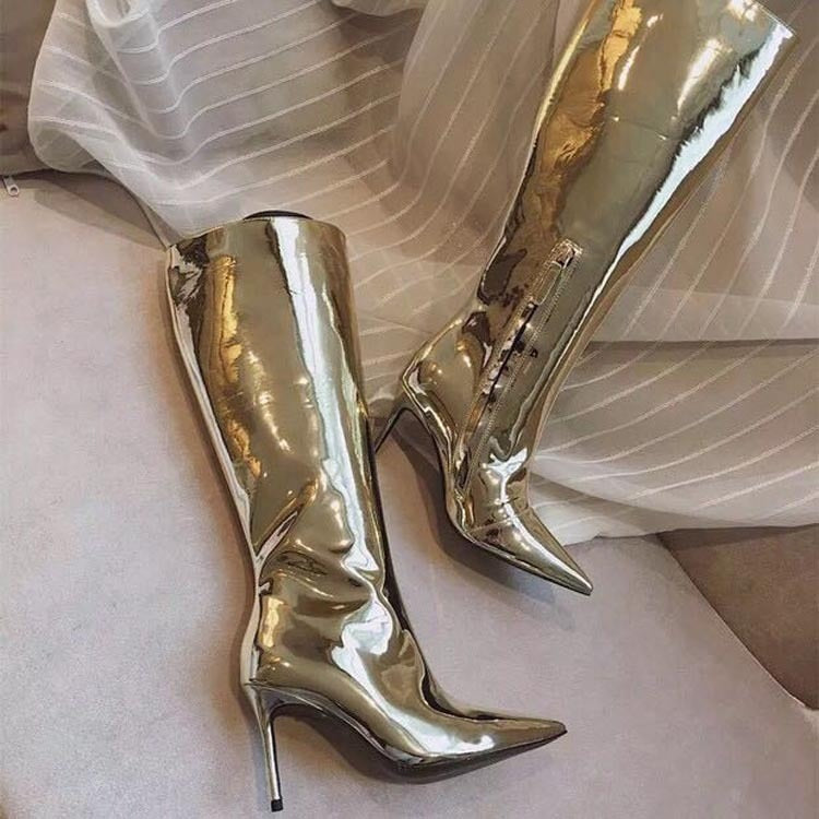 gold long boots