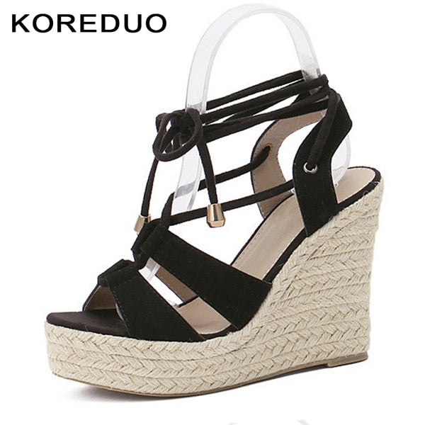 hemp rope platform sandals