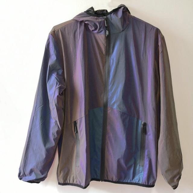 Hooded Reflective Rainbow Jacket | Fashion NetClub