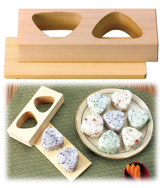 MXY Sushi Mold Japanese Onigiri Rice Balls Press Plastic Maker Set of 2  Molds Same Size with a Mini Rice Paddle