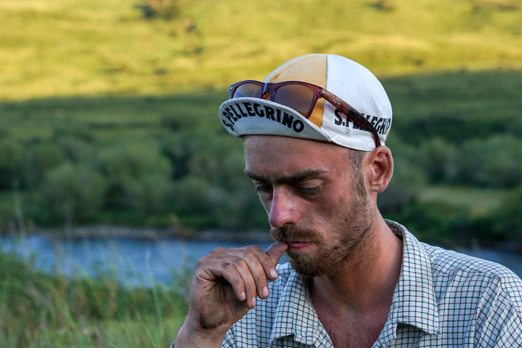 Pedr Charlesworth with his now-famous San Pellegrino cap