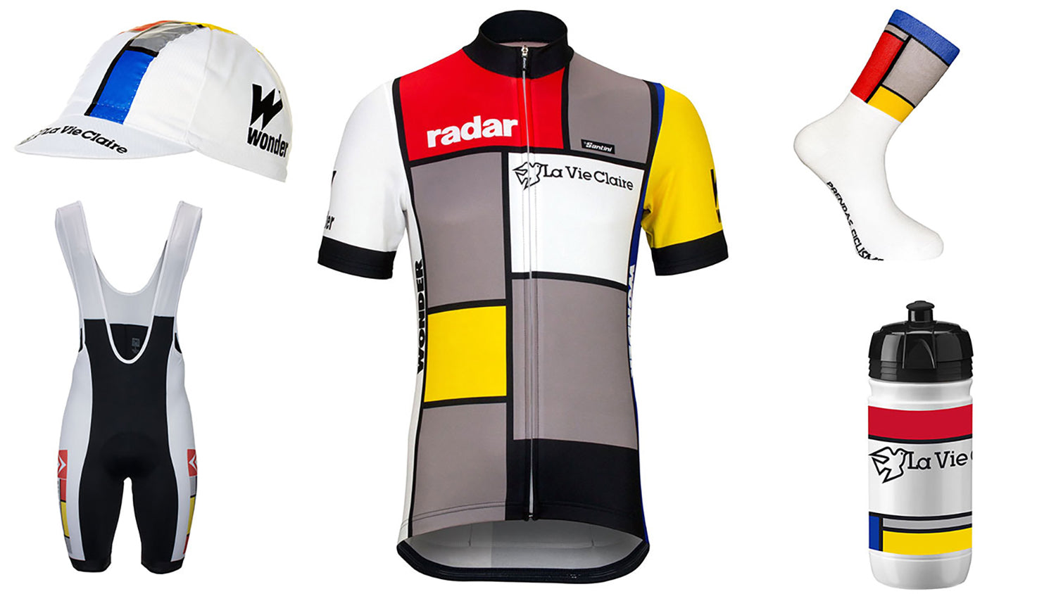 La Vie Claire Retro team cycle clothing by Santini available at Prendas Ciclismo