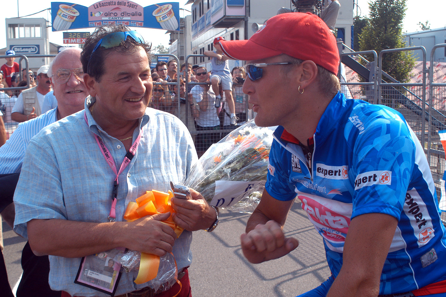 Magnus Bäckstedt (Team Fakta) who won the InterGiro jersey at the 2003 Giro D'Italia.  Photo: Fotoreporter Sirotti.