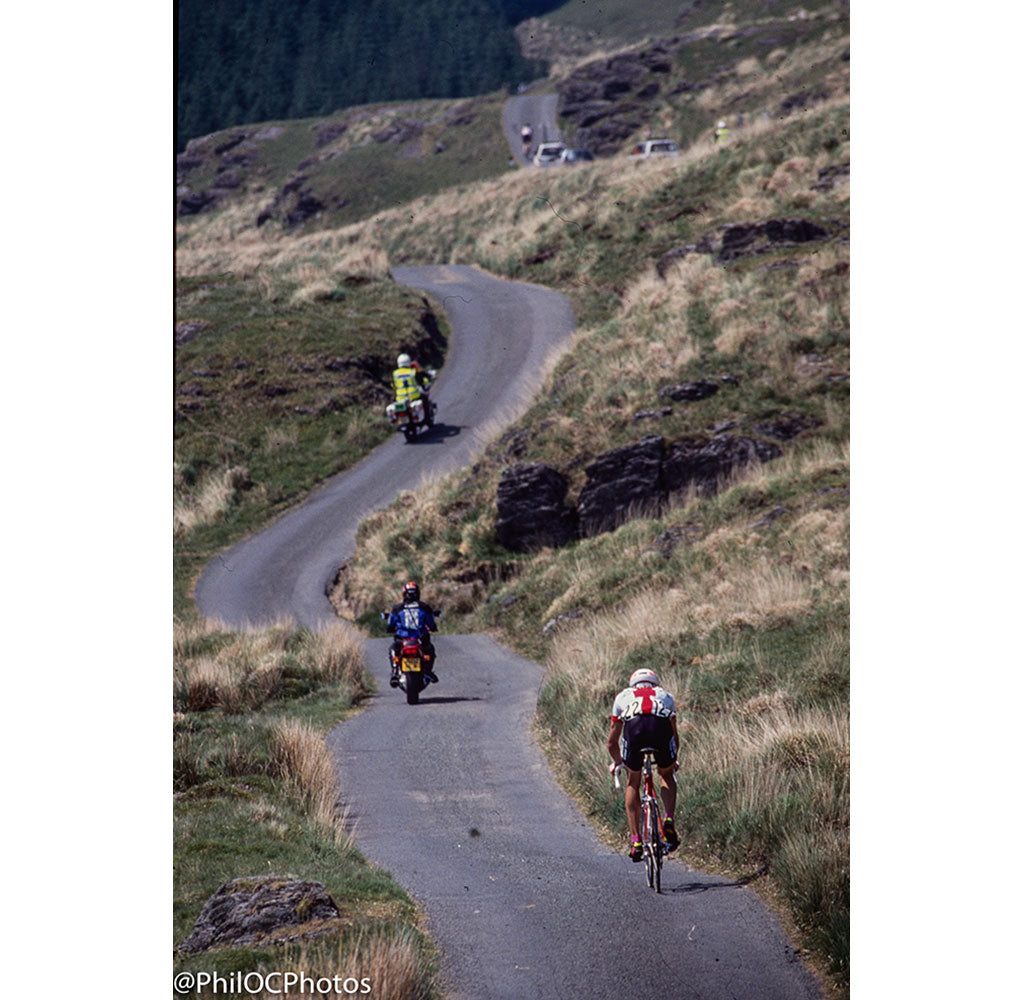 The Milk Race covering the rolling hills of Aberystwyth.