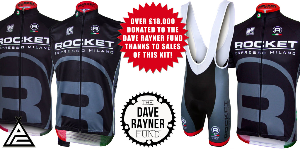 Over £18,000 donated to the Dave Rayner Fund thanks to sales of the Rocket Espresso clothing!