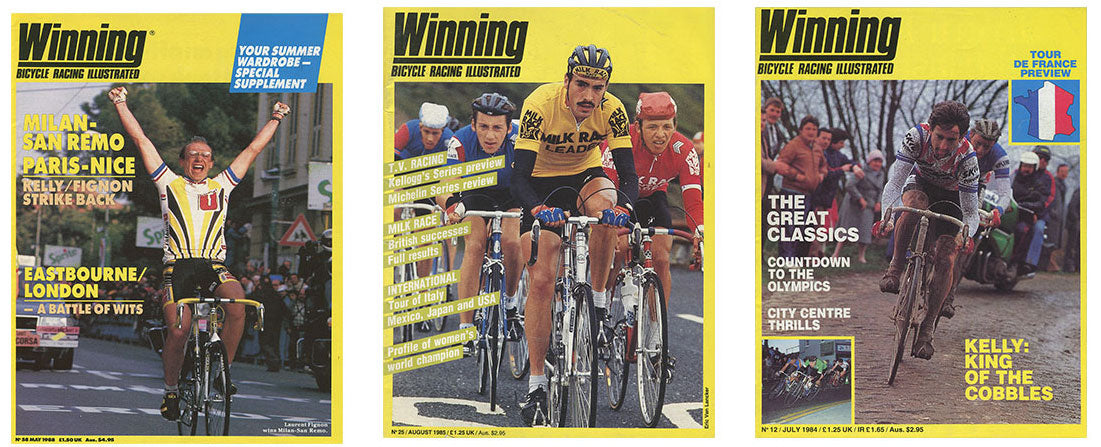 Winning Magazine Cover Stars: Laurent Fignon, Eric Van Lancker, Sean Kelly