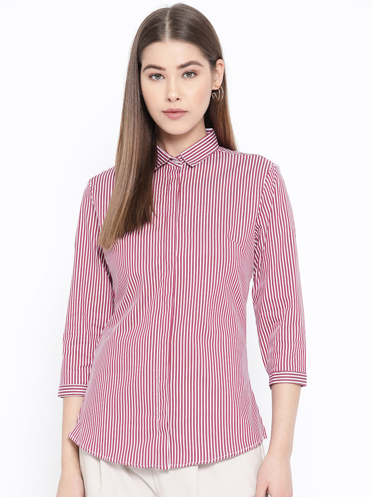 striped formal shirt womens