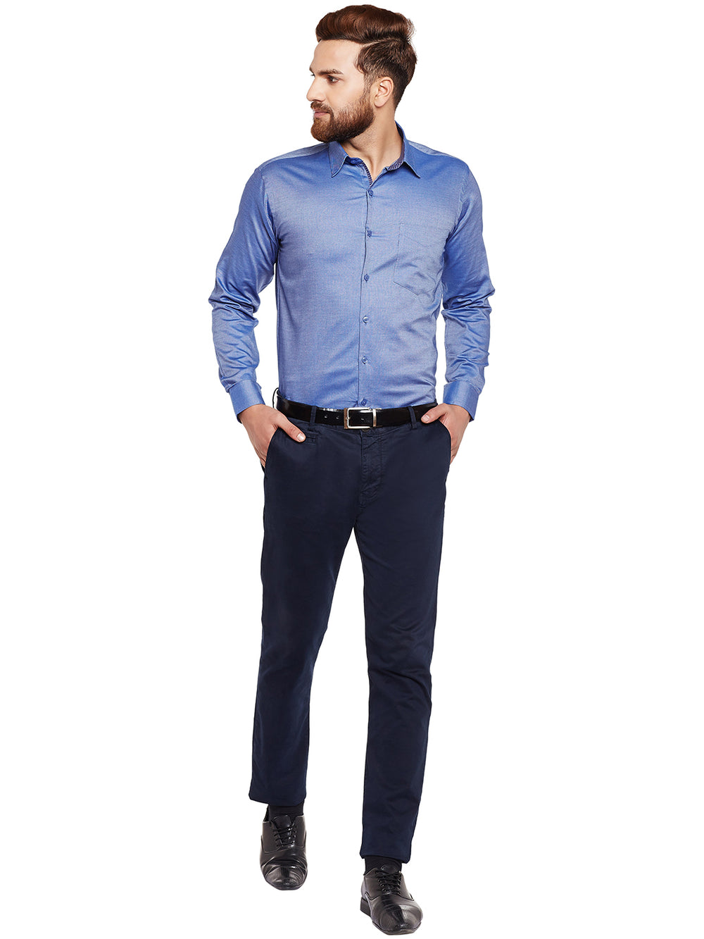 Buy Men Blue Slim Fit Print Full Sleeves Casual Shirt Online - 749246