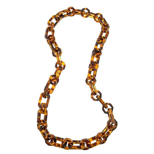 tortoise shell link necklace