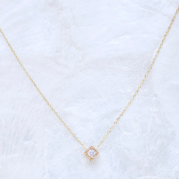 Up In The Air Floating Diamond Kite Solitaire Necklace - SSMDesign