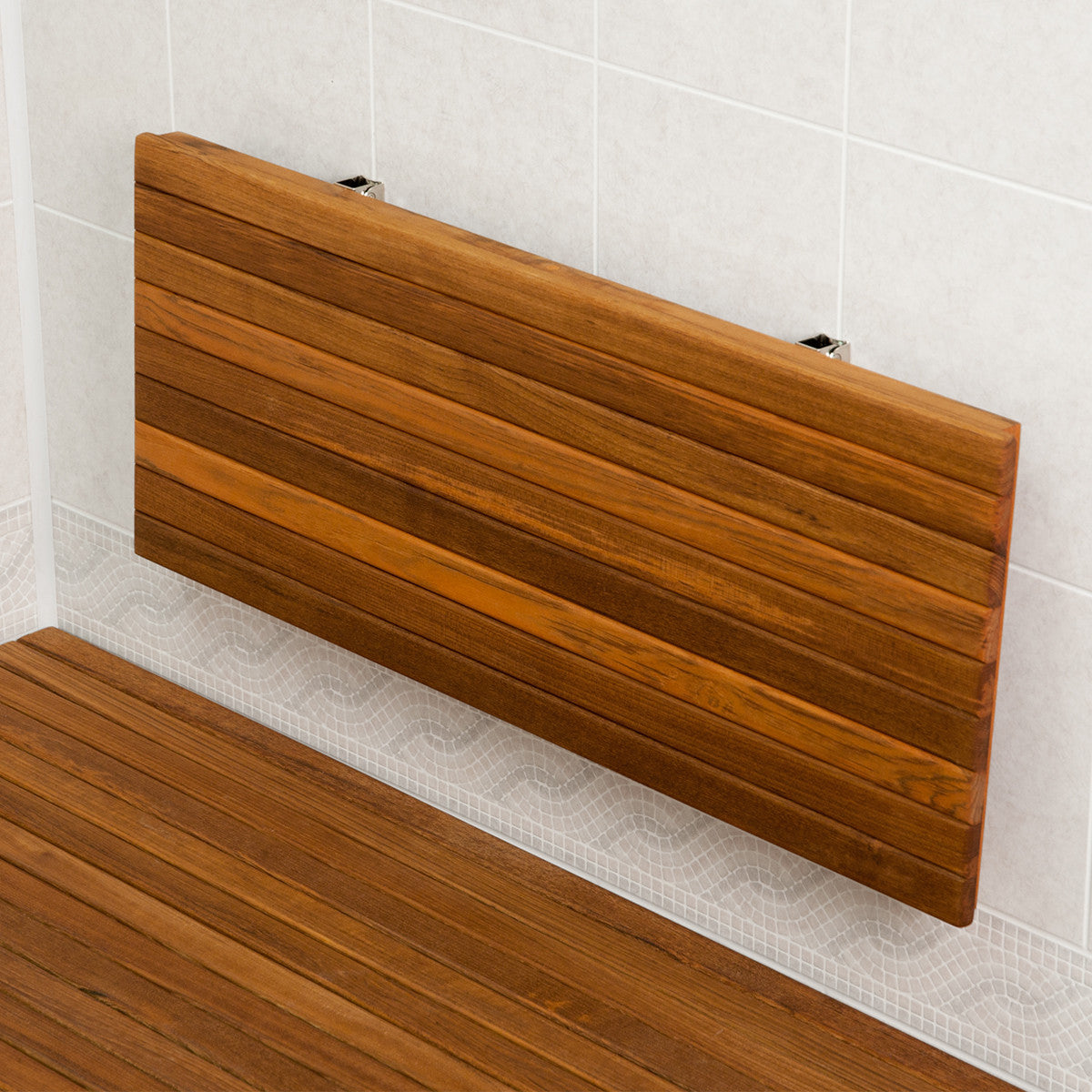 frontgate teak corner shower seat