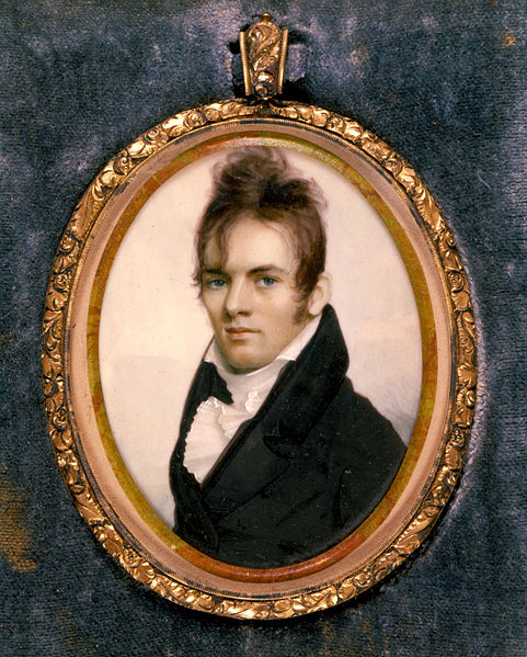 Miniature Painted Enamel Portrait of Royal Ralph Hinman by Anson Dickinson