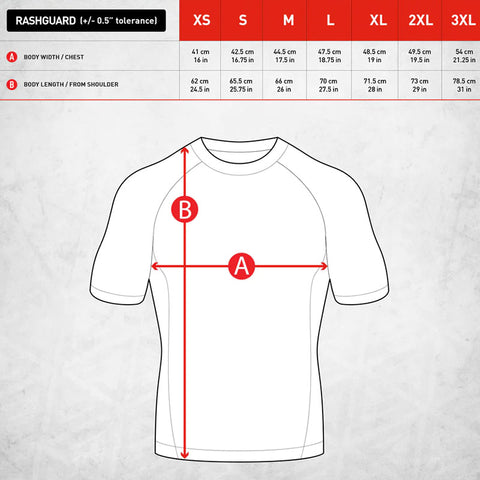 Guia de tallas Rashguard Adidas