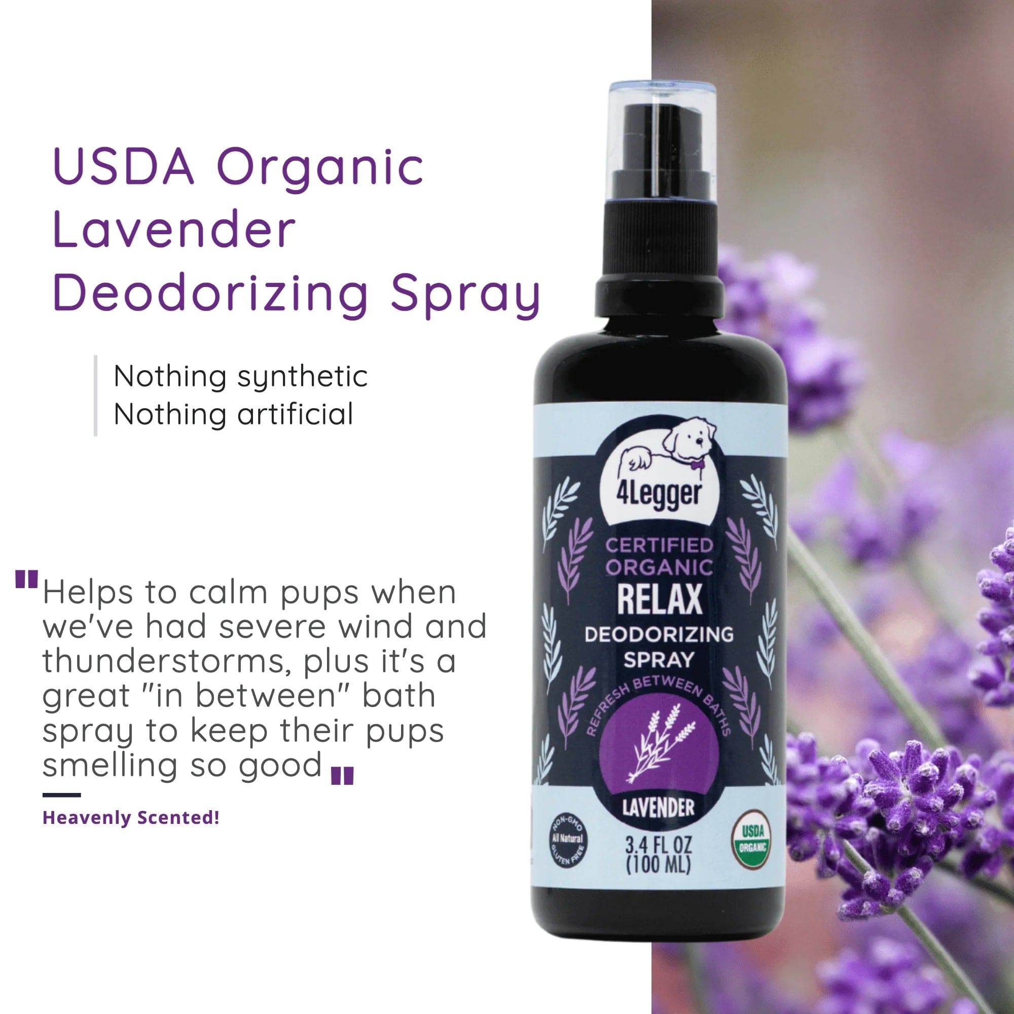 4 Legger Organic Dog Deodorizing Spray