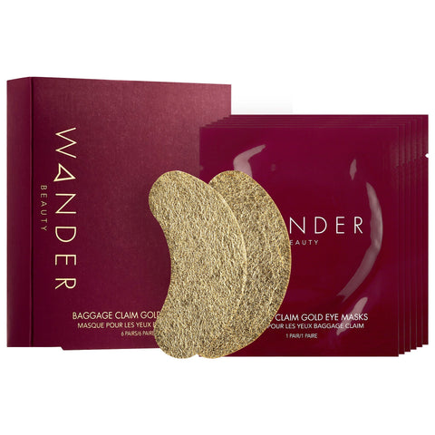 Wander Beauty Baggage Claim Gold Eye Masks