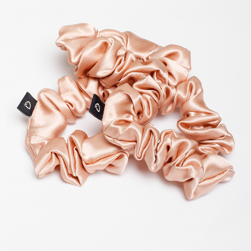 Rose Gold Pure Silk Scrunchies – Dame Essentials