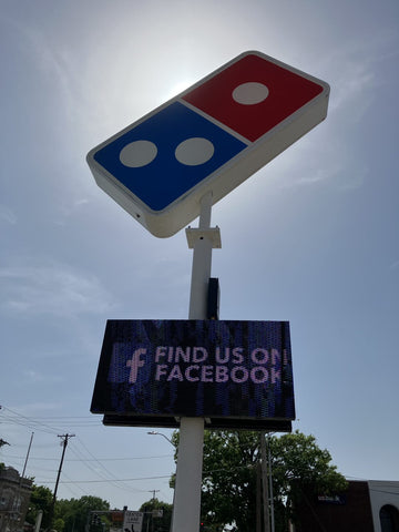 Domino's Tile Pole Sign and Reader Boad in Nevada, MO