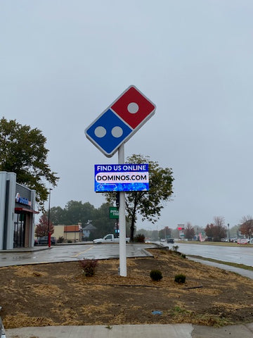 Domino's Tile Pole Sign and Reader Board in Webb City, MO