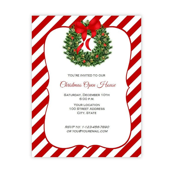 Holiday Wreath Christmas or Holiday Party Flyer – .'s Prints