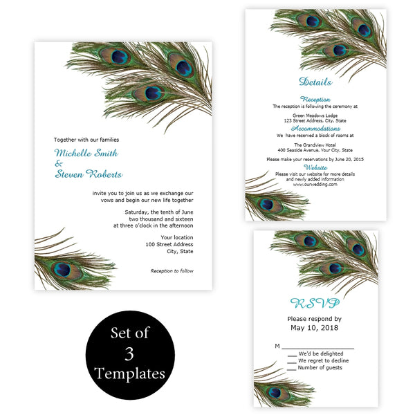 Peacock Feathers Wedding Suite – .'s Prints