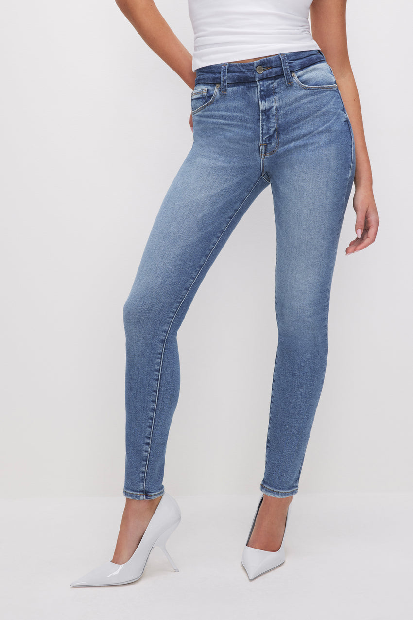 GOOD WAIST SKINNY JEANS | INDIGO617 View 8 - model: Size 0 |