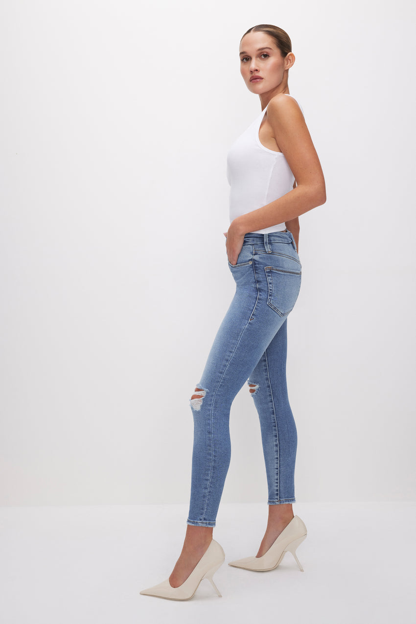 GOOD LEGS CROPPED SKINNY JEANS | INDIGO612 View 2 - model: Size 0 |