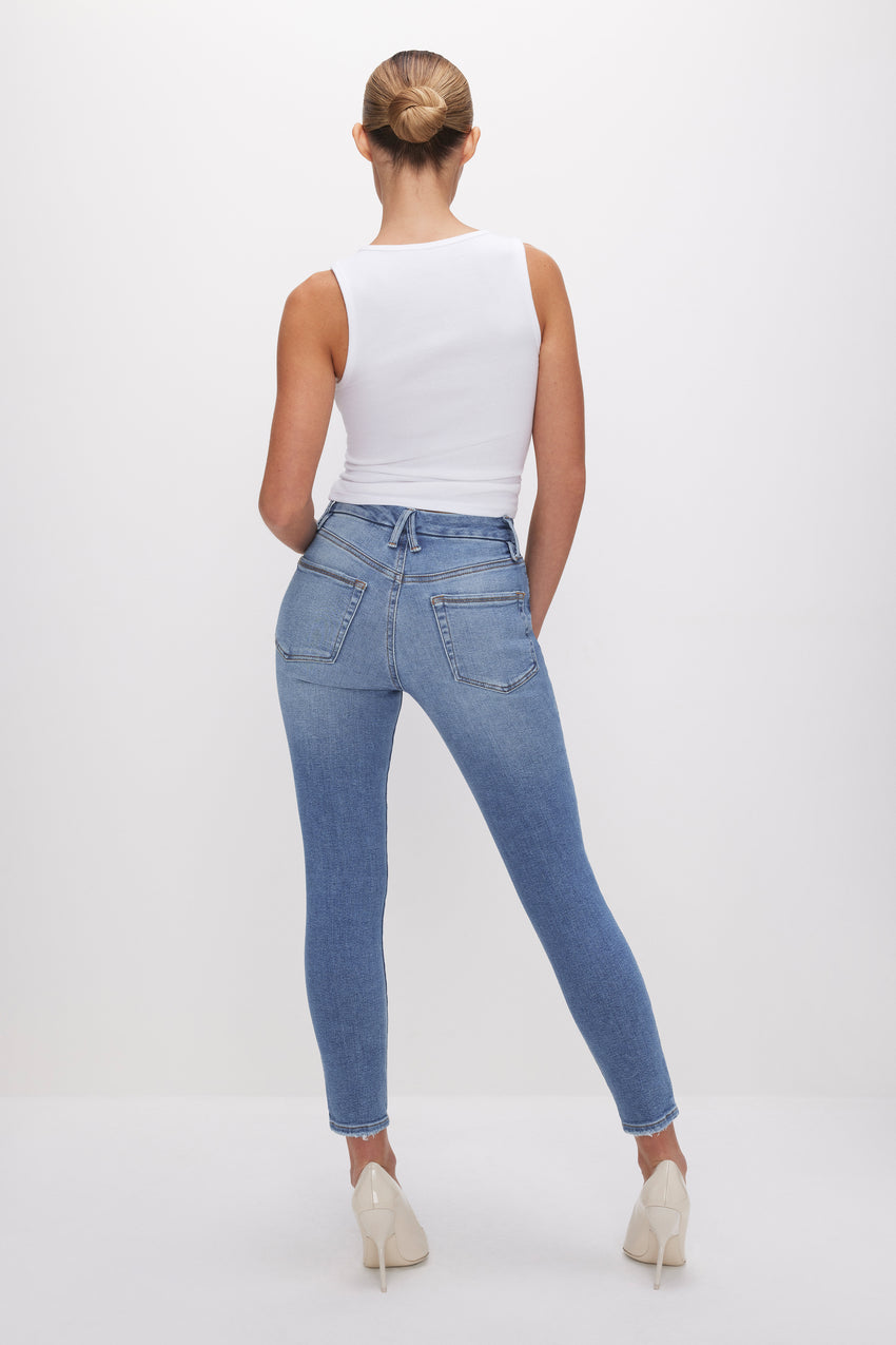 GOOD LEGS CROPPED SKINNY JEANS | INDIGO612 View 3 - model: Size 0 |